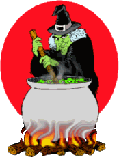 witch stirring pot