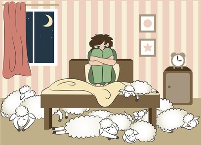 Comic illustration on a theme of sleeplessness